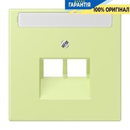 Накладка для 2-ї комп’ютерної розетки UAE з полем для напису JUNG LC969-2NAUA222 vert jaune clair