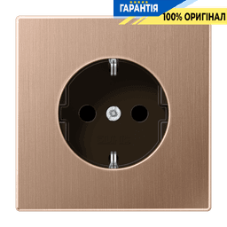 Розетка з заземленням 250V 16A з пружинним затиском та захисними шторками Jung BRG1520KI матова бронза
