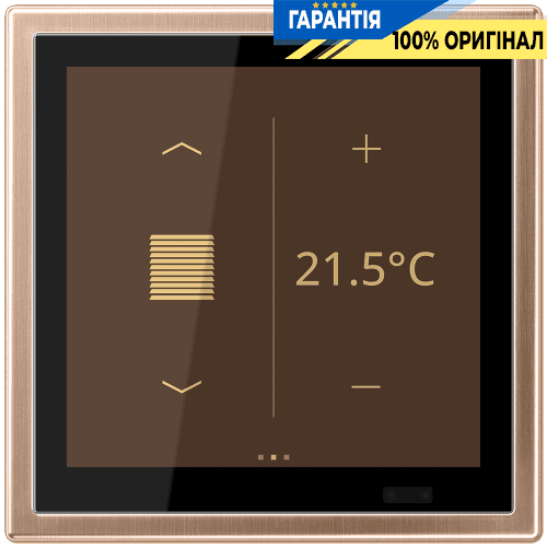 Кімнатний контролер LS TOUCH KNX з рамкою Jung BRG459D1S, матова бронза, сенсорний інтерфейс