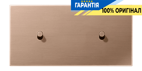 Накладка 2-постова горизонтальна для вимикача з 2 тумблерами «циліндр» Jung BRG12-200R42 матова бронза