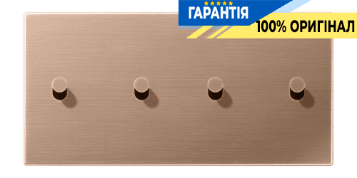 Накладка 2-постова горизонтальна для вимикача з 4 тумблерами «конус» Jung BRG12-250K42 матова бронза