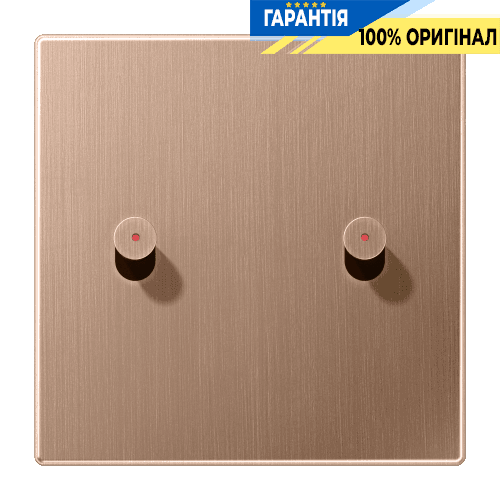 Накладка 1-постова для вимикача з 2 тумблерами "конус" під підсвітку Jung BRG12-5KOK42 матова бронза