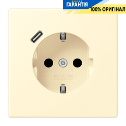 Розетка з заземленням та USB тип C JUNG LC1520-18C201 blanc (32001)