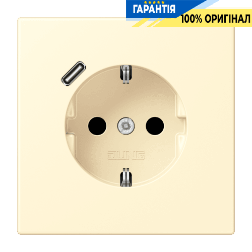 Розетка з заземленням та USB тип C JUNG LC1520-18C201 blanc (32001)