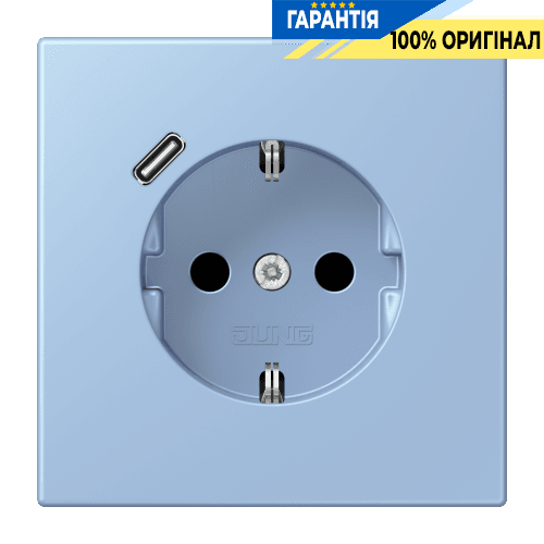 Розетка з заземленням та USB тип C JUNG LC1520-18C207 outremer moyen (32021)
