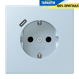 Розетка з заземленням та USB тип C JUNG LC1520-18C208 outremer clair (32022)
