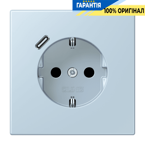 Розетка з заземленням та USB тип C JUNG LC1520-18C208 outremer clair (32022)