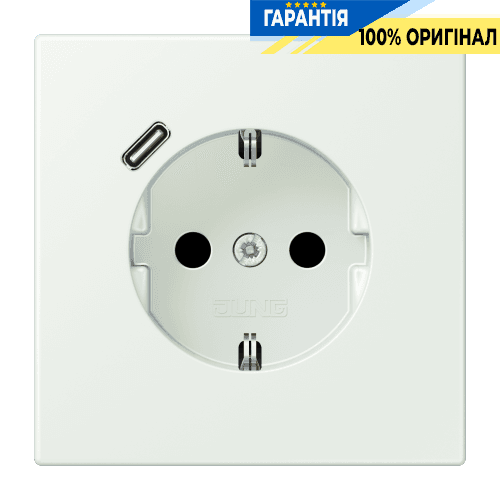 Розетка з заземленням та USB тип C JUNG LC1520-18C210 outremer gris (32024)