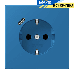 Розетка з заземленням та USB тип C JUNG LC1520-18C211 bleu céruléen 31 (32030)