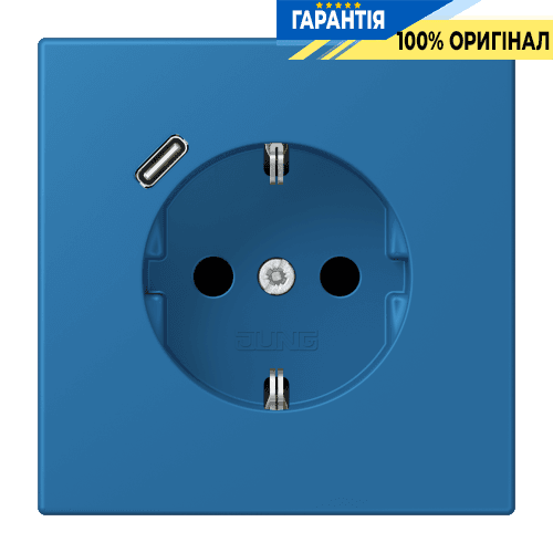 Розетка з заземленням та USB тип C JUNG LC1520-18C211 bleu céruléen 31 (32030)