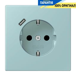 Розетка з заземленням і USB тип C JUNG LC1520-18C214 céruléen clair (32033)