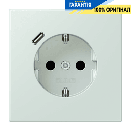 Розетка з заземленням та USB тип C JUNG LC1520-18C215 céruléen pâle (32034)