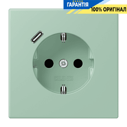 Розетка з заземленням та USB тип C JUNG LC1520-18C217 vert anglais clair (32041)