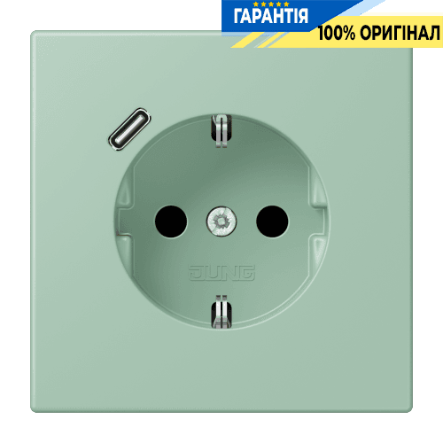 Розетка з заземленням та USB тип C JUNG LC1520-18C217 vert anglais clair (32041)