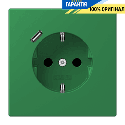 Розетка з заземленням та USB тип C JUNG LC1520-18C219 vert foncé (32050)