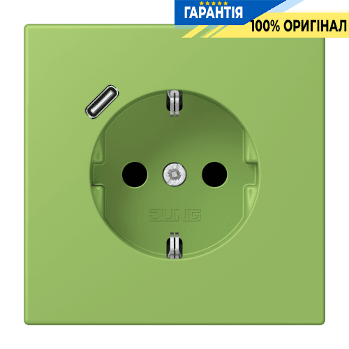 Розетка з заземленням та USB тип C JUNG LC1520-18C220 vert 31 (32051)
