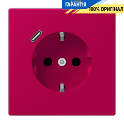 Розетка з заземленням та USB тип C JUNG LC1520-18C230 rouge rubia (32101)