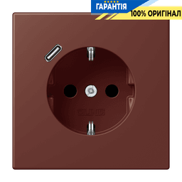 Розетка з заземленням та USB тип C JUNG LC1520-18C235 terre sienne brûlée 31 (32120)
