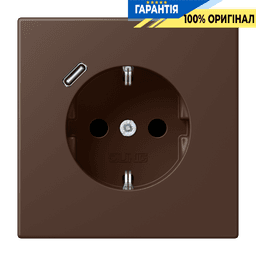 Розетка з заземленням та USB тип C JUNG LC1520-18C239 terre d’ombre brûlée 31 (32130)