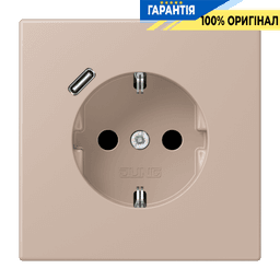 Розетка з заземленням та USB тип C JUNG LC1520-18C240 ombre brûlée claire (32131)