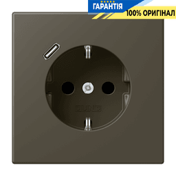 Розетка з заземленням та USB тип C JUNG LC1520-18C241 ombre naturelle 31 (32140)