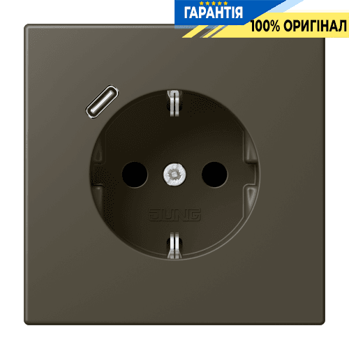 Розетка з заземленням та USB тип C JUNG LC1520-18C241 ombre naturelle 31 (32140)