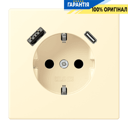 Розетка з заземленням та USB тип AC JUNG LC1520-15CA201 blanc (32001)