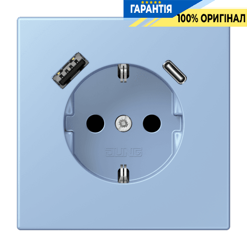 Розетка з заземленням та USB тип AC JUNG LC1520-15CA207 outremer moyen (32021)