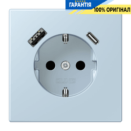 Розетка з заземленням та USB тип AC JUNG LC1520-15CA208 outremer clair (32022)