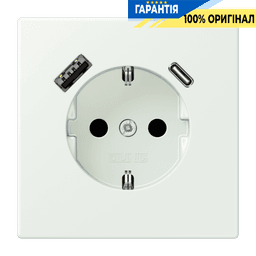 Розетка з заземленням та USB тип AC JUNG LC1520-15CA210 outremer gris (32024)