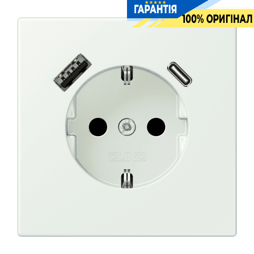 Розетка з заземленням та USB тип AC JUNG LC1520-15CA210 outremer gris (32024)