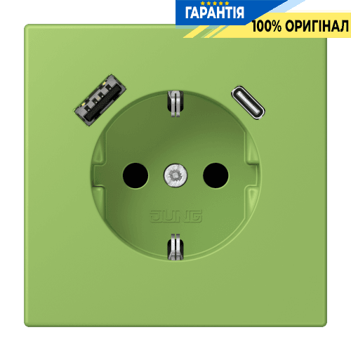 Розетка з заземленням та USB тип AC JUNG LC1520-15CA220 vert 31 (32051)