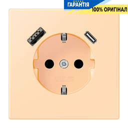 Розетка з заземленням та USB тип AC JUNG LC1520-15CA223 ocre (32060)