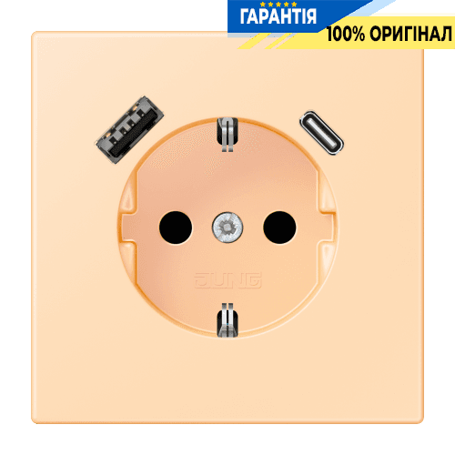 Розетка з заземленням та USB тип AC JUNG LC1520-15CA223 ocre (32060)