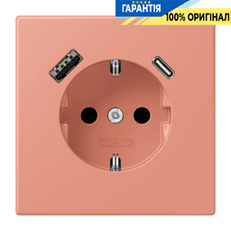 Розетка з заземленням та USB тип AC JUNG LC1520-15CA233 l’ocre rouge moyen (32111)