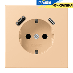 Розетка з заземленням та USB тип AC JUNG LC1520-15CA237 terre sienne claire 31 (32122)
