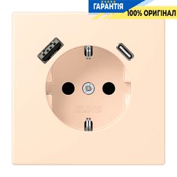 Розетка з заземленням і USB тип AC JUNG LC1520-15CA238 terre sienne pâle (32123)