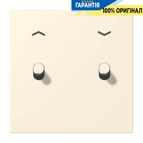 Накладка 1-полюсна для вимикача з 2 тумблерами «циліндр» зі стрілками JUNG LC12-5PR0245 blanc ivoire