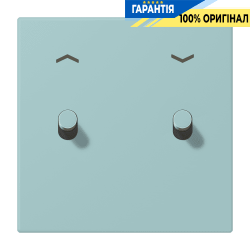 Накладка 1-полюсна для вимикача з 2 тумблерами «циліндр» зі стрілками JUNG LC12-5PR0214 céruléen clair (32033)
