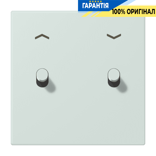 Накладка 1-полюсна для вимикача з 2 тумблерами «циліндр» зі стрілками JUNG LC12-5PR0215 céruléen pâle (32034)