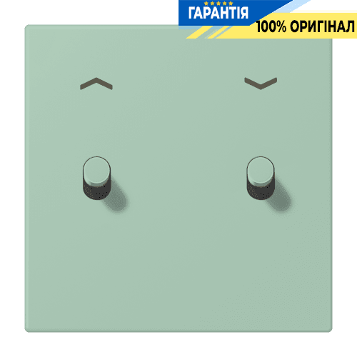 Накладка 1-позиційна для вимикача з 2 тумблерами «циліндр» зі стрілками JUNG LC12-5PR0217 vert anglais clair (32041)