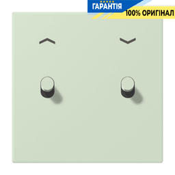 Накладка 1-полюсна для вимикача з 2 тумблерами «циліндр» зі стрілками JUNG LC12-5PR0218 vert anglais pâle (32042)