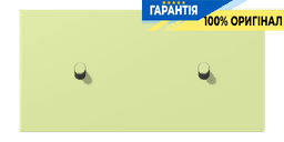 Накладка 2-позиційна для вимикача з 2 тумблерами «циліндр» горизонтальна JUNG LC12-200R0222 vert jaune clair (32053)
