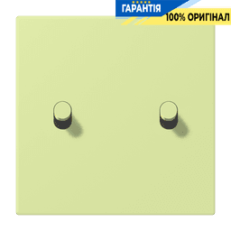 Накладка 1-полюсна для вимикача з 2 тумблерами «циліндр» JUNG LC12-5R0222 vert jaune clair (32053)