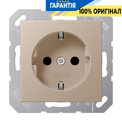 Розетка з заземленням 16A 250V JUNG A1520CH шампань