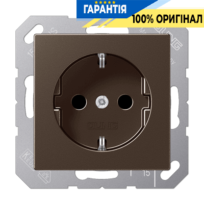 Розетка з заземленням 16A 250V JUNG A1520MO мокко