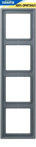 Рамка 4-постова Jung LS990 LC984251 дюропласт, колір gris 59