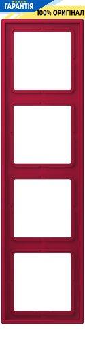 Рамка 4-постова Jung LS990 LC984229 з дюропласту, колір rouge carmin