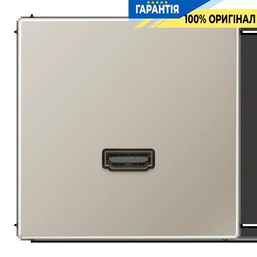 Розетка HDMI 2.0 тип А Jung LS990 MAES1112, нержавіюча сталь, для якісного цифрового сигналу