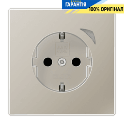 Розетка з заземленням 250V 16А з шторками JUNG HOME Energy BTES1521SE-L нержавіюча сталь